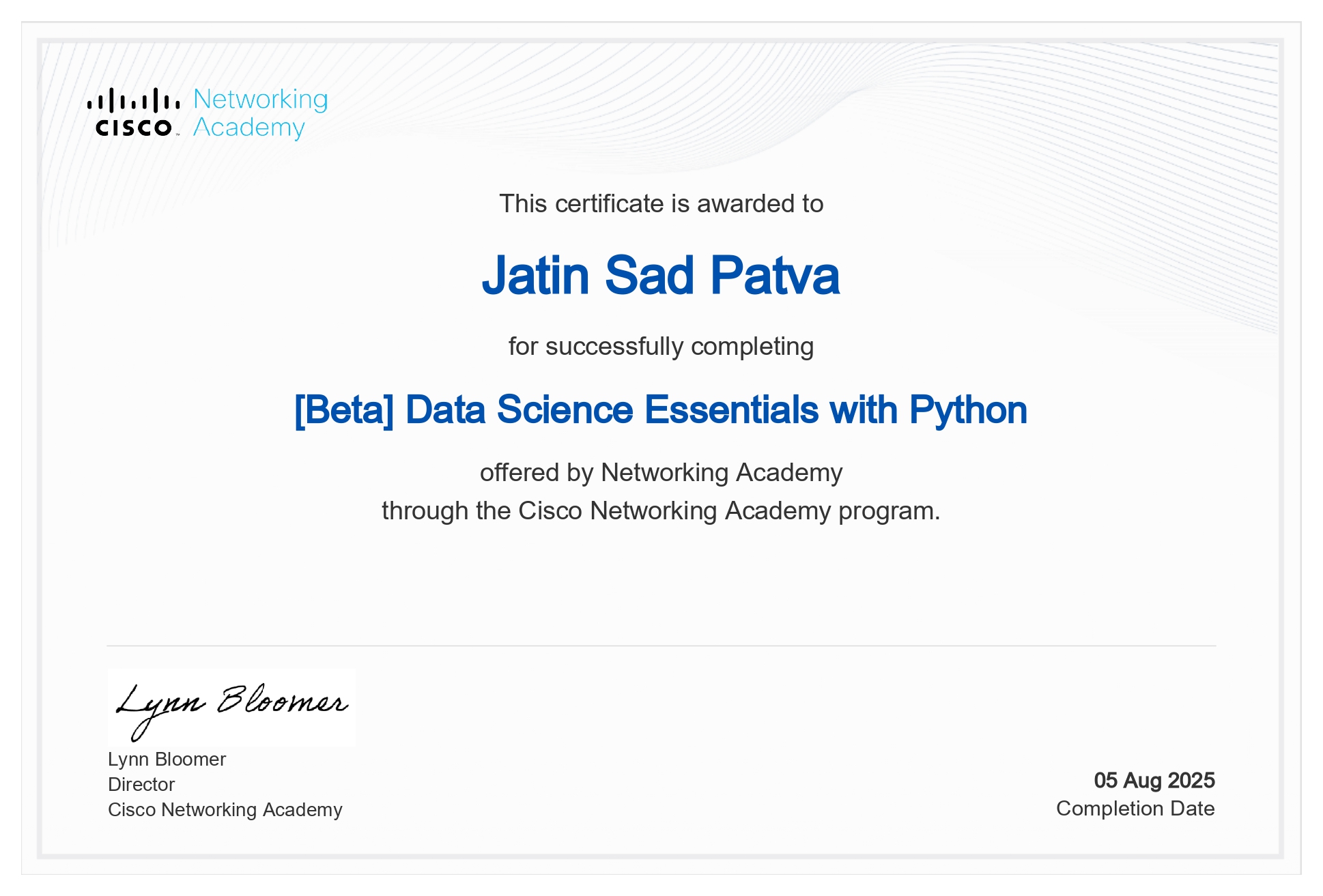 Certificate Preview