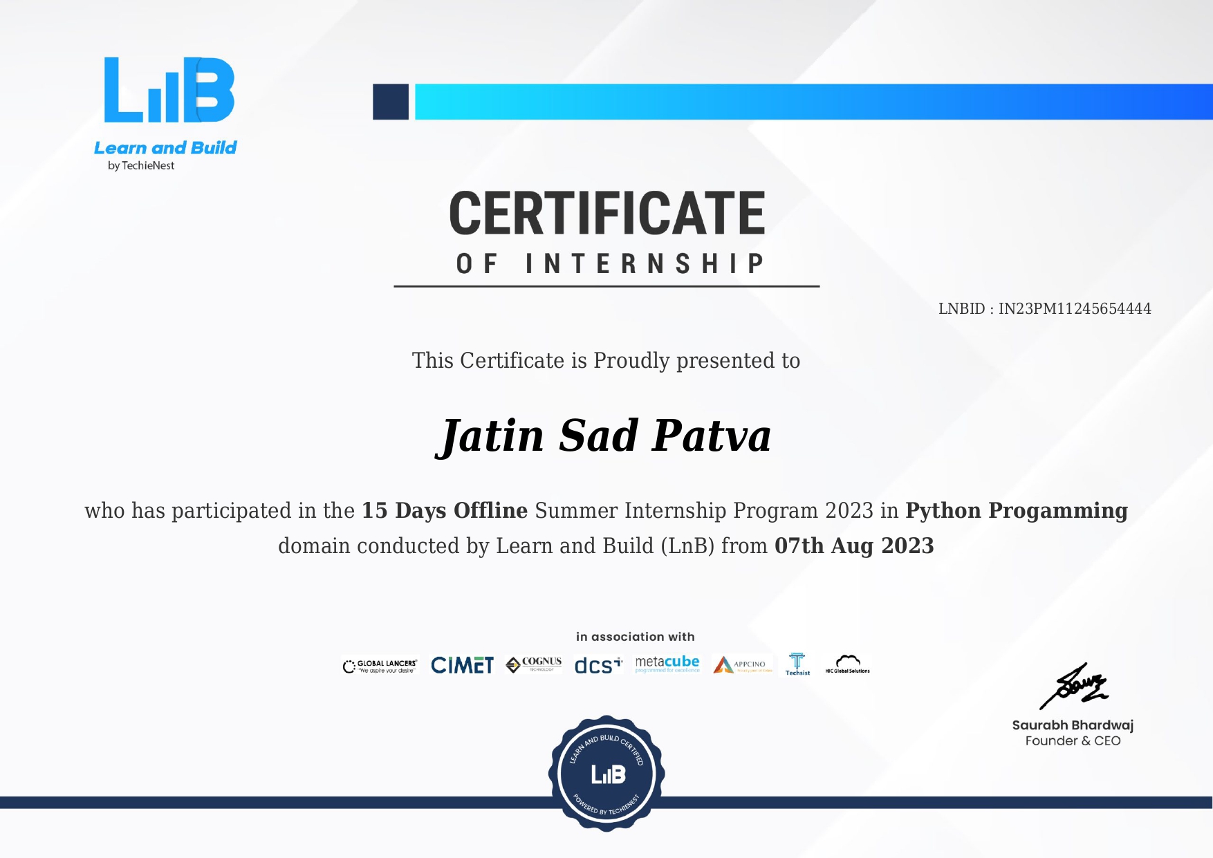 Certificate Preview