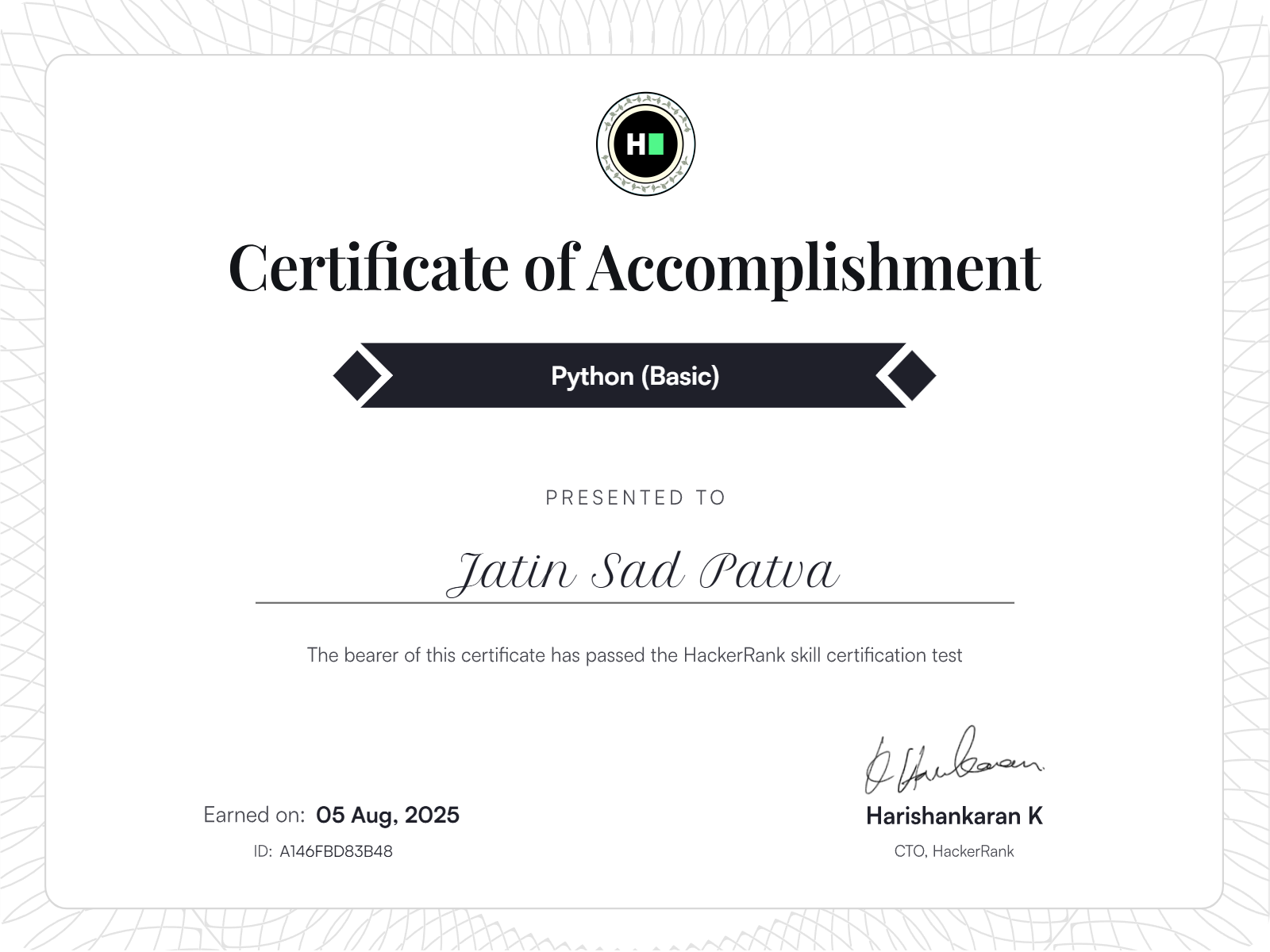 Certificate Preview