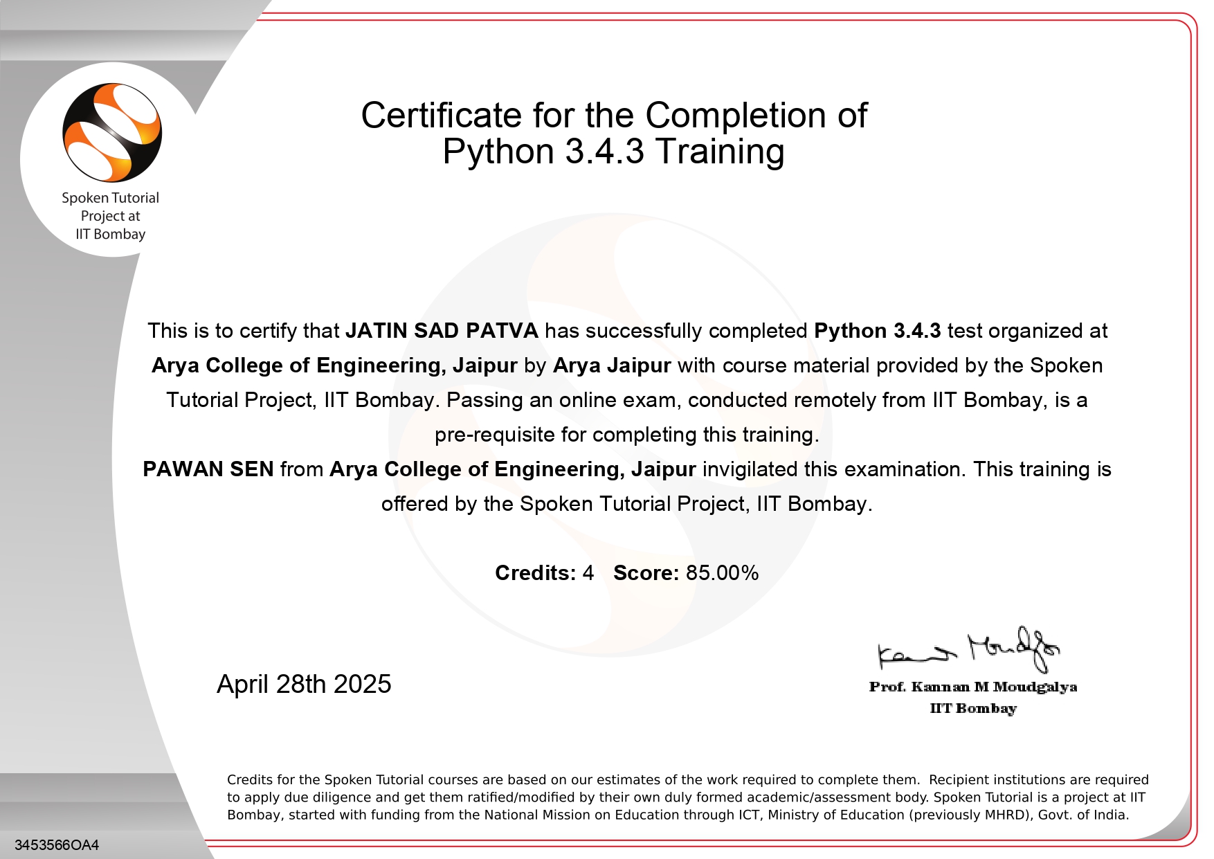 Certificate Preview